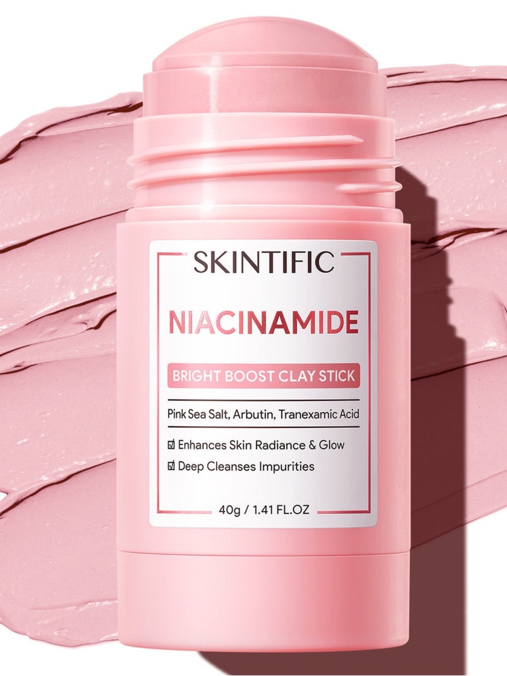 SKINTIFIC Niacinamide Bright Boost Clay Mask Stick 1.41 fl oz ~ New / Sealed